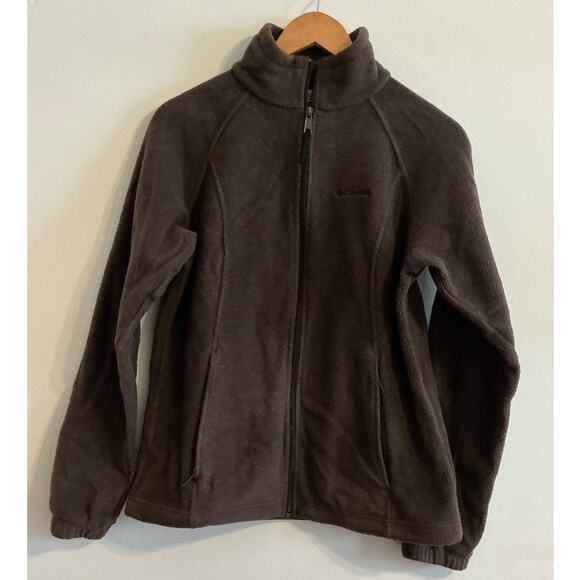 Columbia Sportswear Full Zip Brown Fleece Jacket Top Women's Size Medium M - Picture 1 of 7